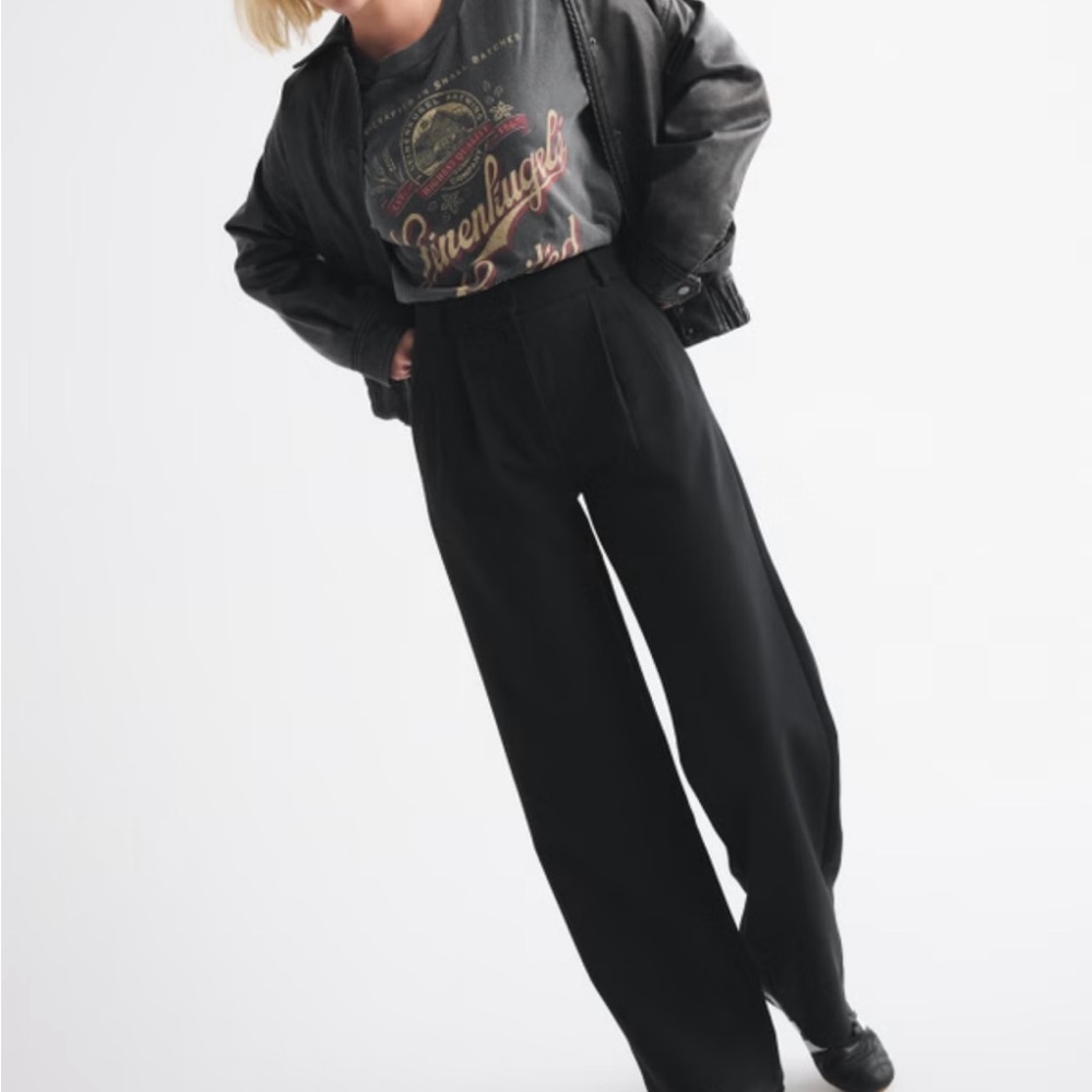 Abercrombie & Fitch Black Wide Leg Pants